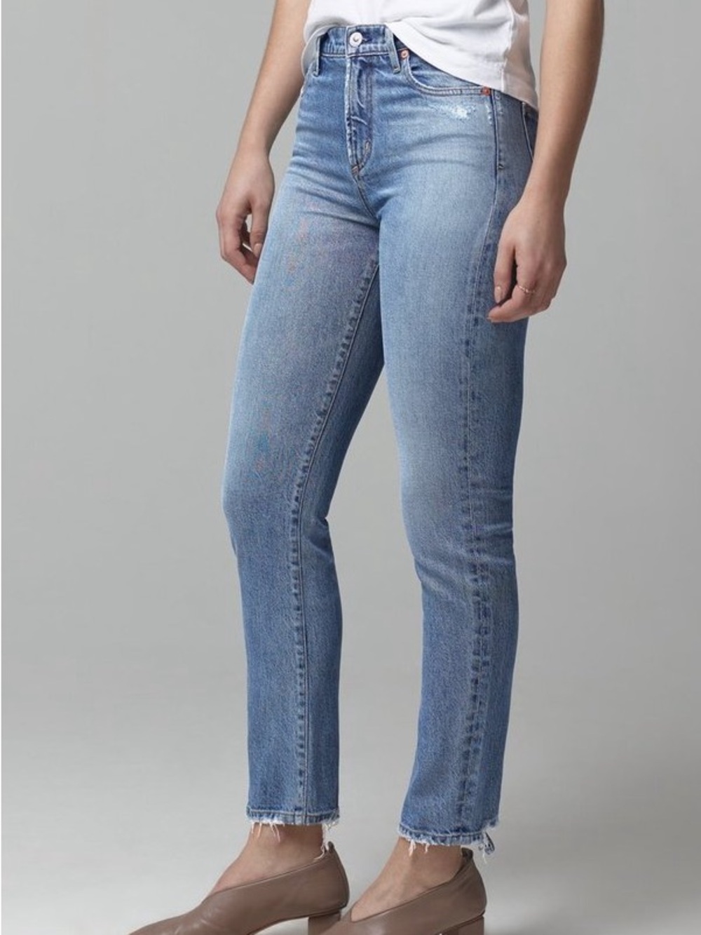 Citizens of Humanity Jeans Harlow Ankle High Rise Slim 28 Distressed medium wash